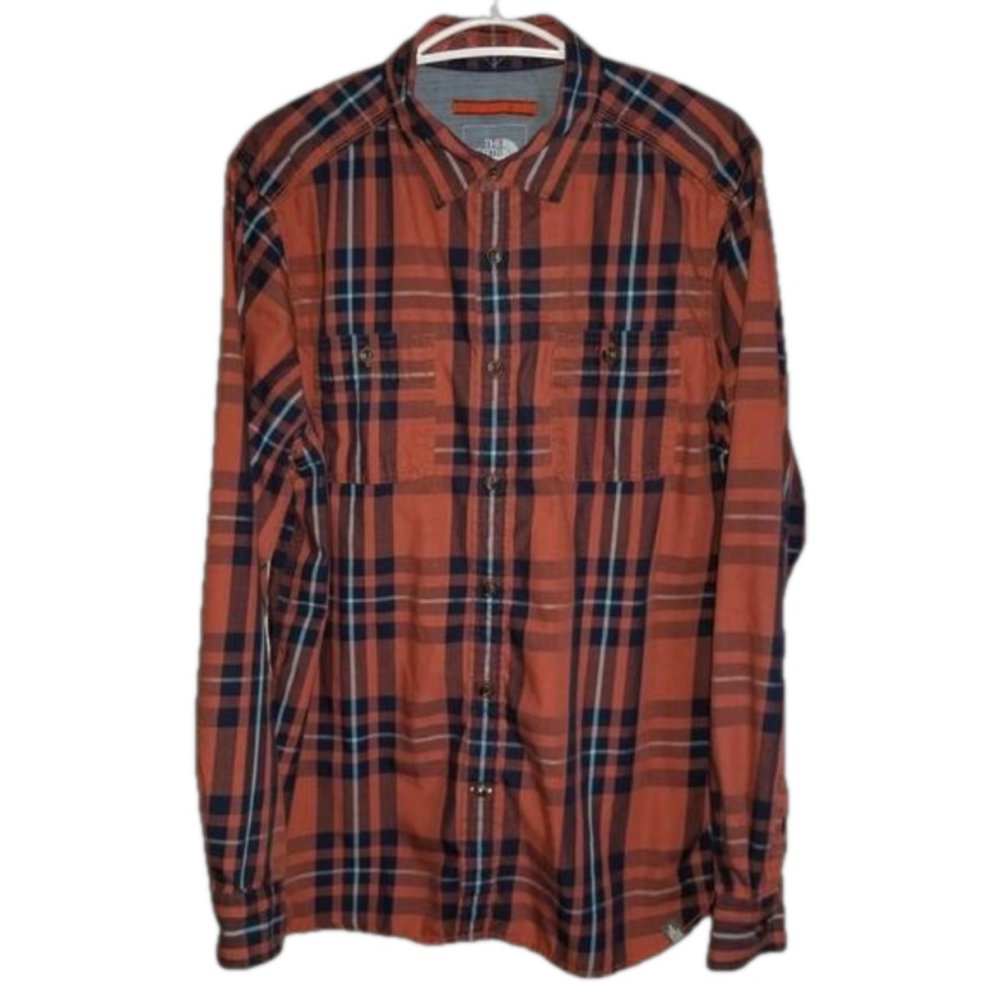 The North Face Long Sleeve Plaid Button Up Size Large